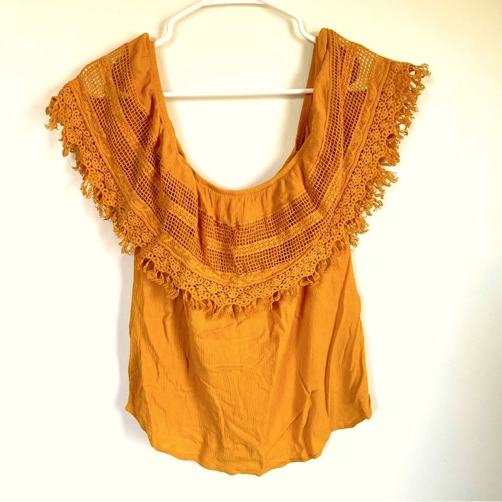 braeve mustard yellow blouse